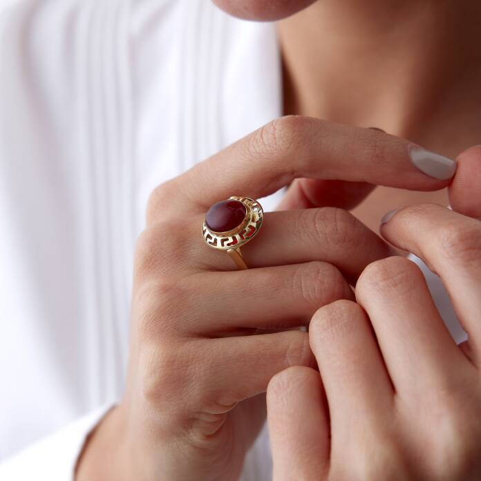 Akik Taşlı Greek Yüzük - 2