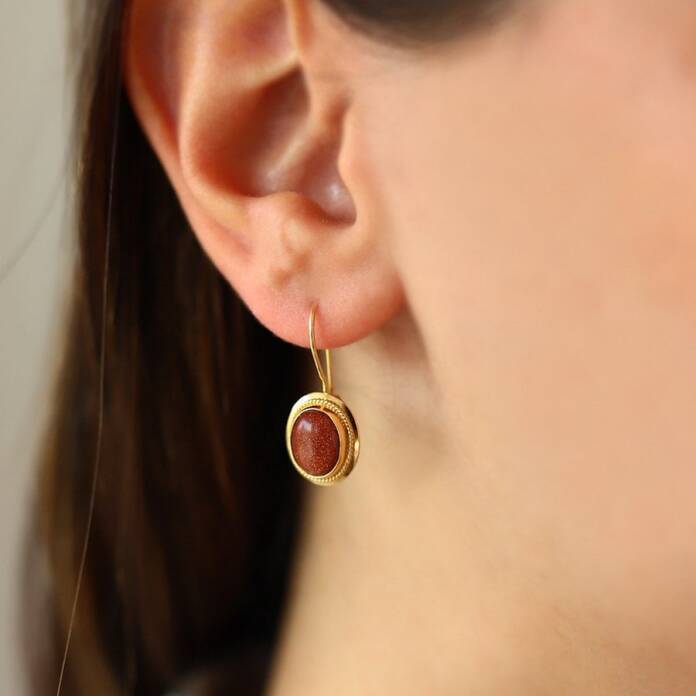 Akik Taşlı Sallantı Küpe - 1