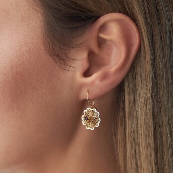 Akik Taşlı Sallantılı Gül Küpe - Özer