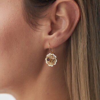 Akik Taşlı Sallantılı Gül Küpe - Özer (1)