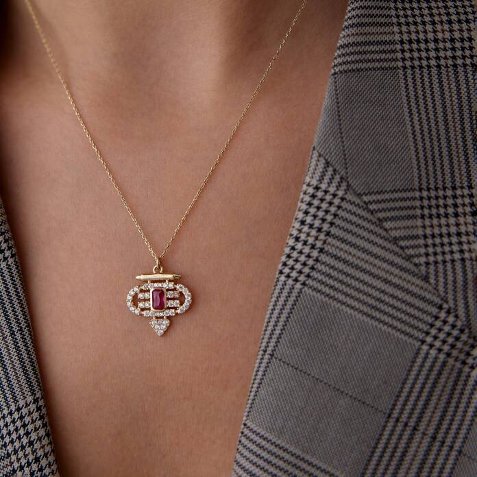 Alice Renkli Taşlı Kolye - 2