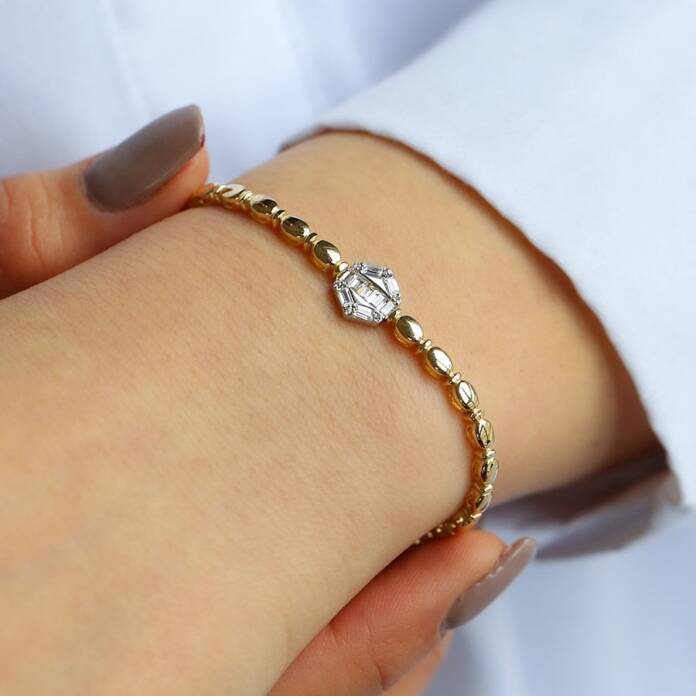 Almond Baget Altıgen Bileklik - 1