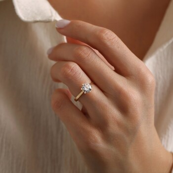 Altı Tırnaklı Tektaş Yüzük - Oragold Orhan