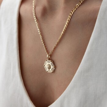 Altıgen Dorica Aslan Kolye - Koçak (1)