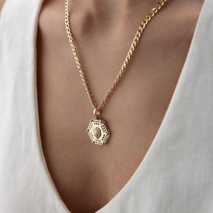 Altıgen Dorica Aslan Kolye - 2