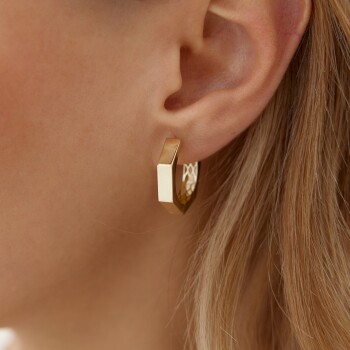 Altıgen J Küpe - Rayna