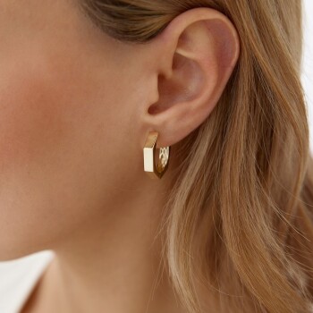 Altıgen J Küpe - 2