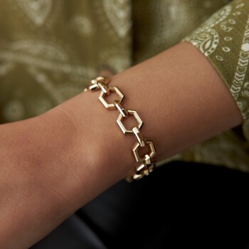 Altıgen Kalın Zincir Bileklik - Özer