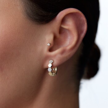 Altıgen Taşlı ve Sade Örüntü Küpe - Murat Özcan