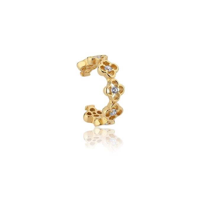 Altın Flower Ear Cuff - 1