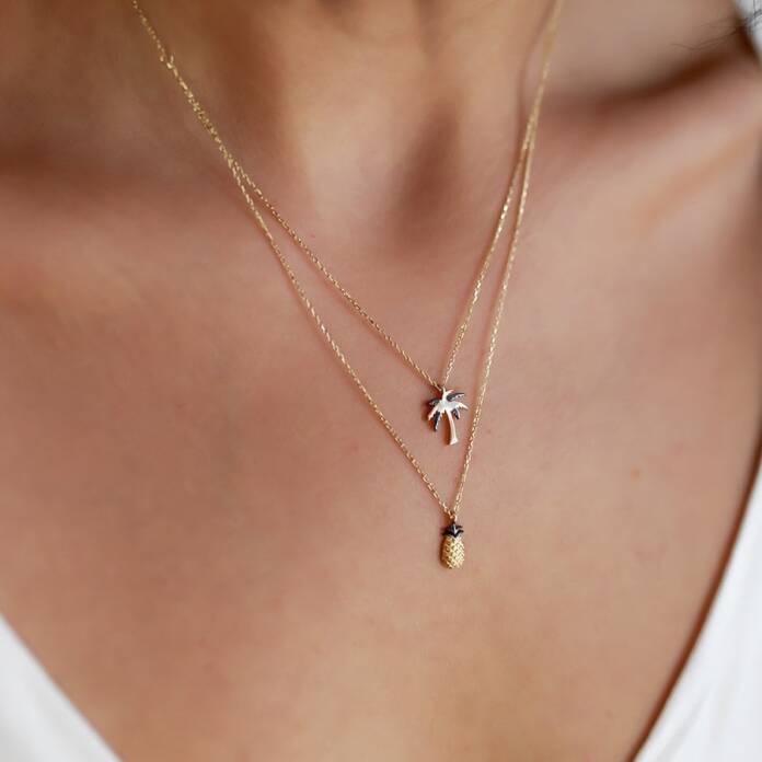 Ananaslı Palmiyeli Kolye - 1