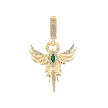 Anka Kuşu Zümrüt Taşlı Charm - Ema