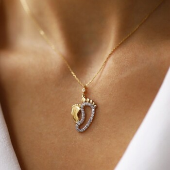 Anne Çocuk Ayak Kolye - Özçelik