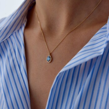 Aqua Damla Baget Kolye - Özçelik (1)