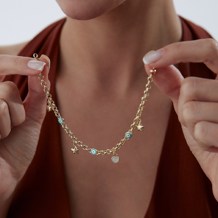 Aqua Göz Charm Bileklik - Rayna