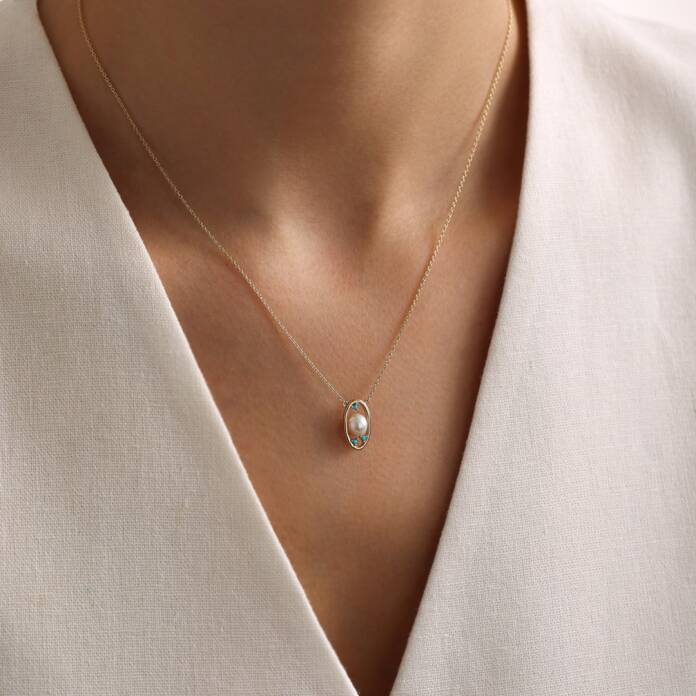 Aqua İnci Kolye - 1