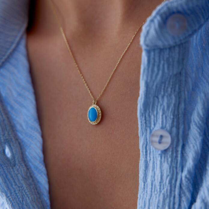 Aqua Mineli Başak Kolye - 1