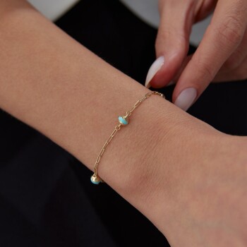 Aqua Şerit Ball Ataç Bileklik - Melike (1)