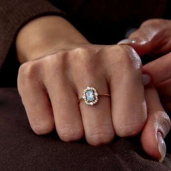 Aqua Square Taşlı Çevre Yüzük - MİST (1)