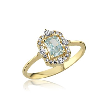 Aqua Square Taşlı Çevre Yüzük - 4