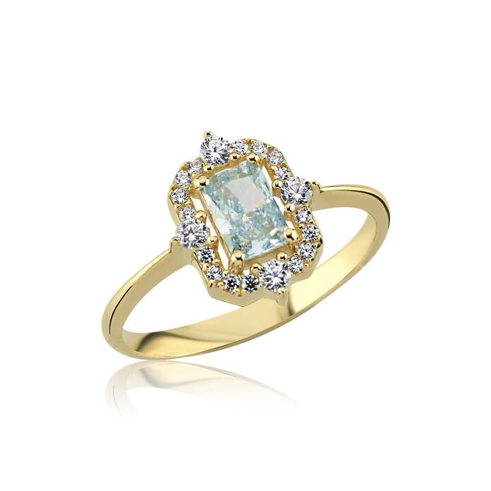 Aqua Square Taşlı Çevre Yüzük - 4