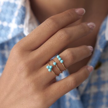 Aqua Tekli Tomurcuk Yüzük - 2