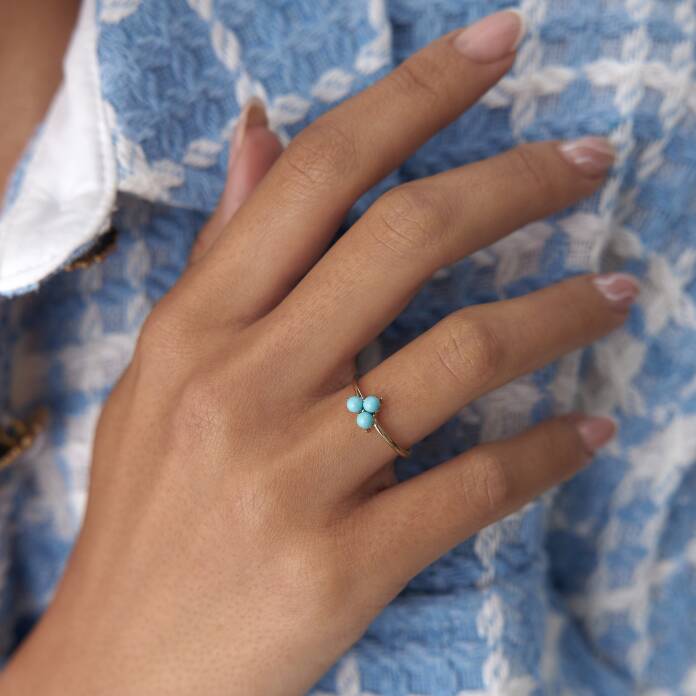 Aqua Trapez Tomurcuk Yüzük - 1