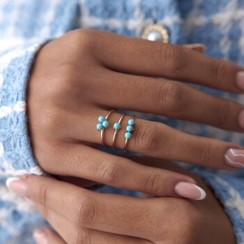 Aqua Trapez Tomurcuk Yüzük - 3