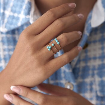 Aqua Üçlü Tomurcuk Yüzük - Rayna (1)