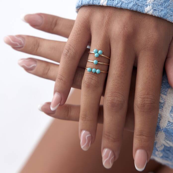 Aqua Üçlü Tomurcuk Yüzük - 3