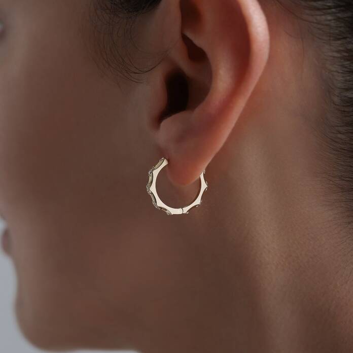 Ara Taşlı Kemik Küpe - 2