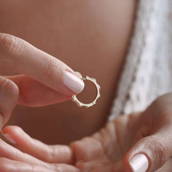 Ara Taşlı Kemik Küpe - 3