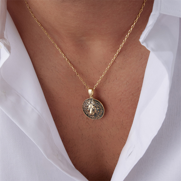 Aslan Eskitmeli Erkek Kolye - Koçak (1)