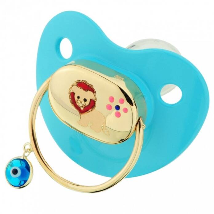 Aslan Figürlü Altın Bebek Emzik - 1