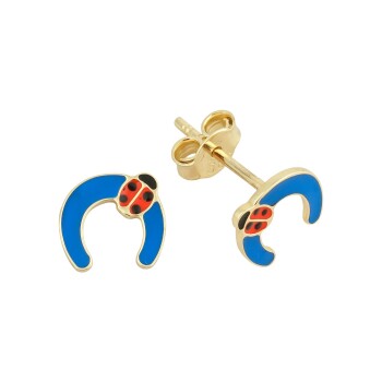 At Nalı Üstünde Uğur Böceği Çocuk Küpesi - Melike