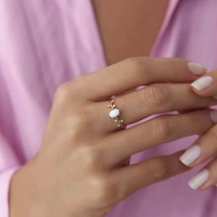 Ay Taşı Sarmaşık Yüzük - 1