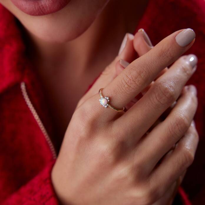 Ay Taşlı Çiçek Yüzük - 2