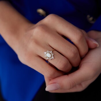 Ay Taşlı Vintage Yüzük - 3