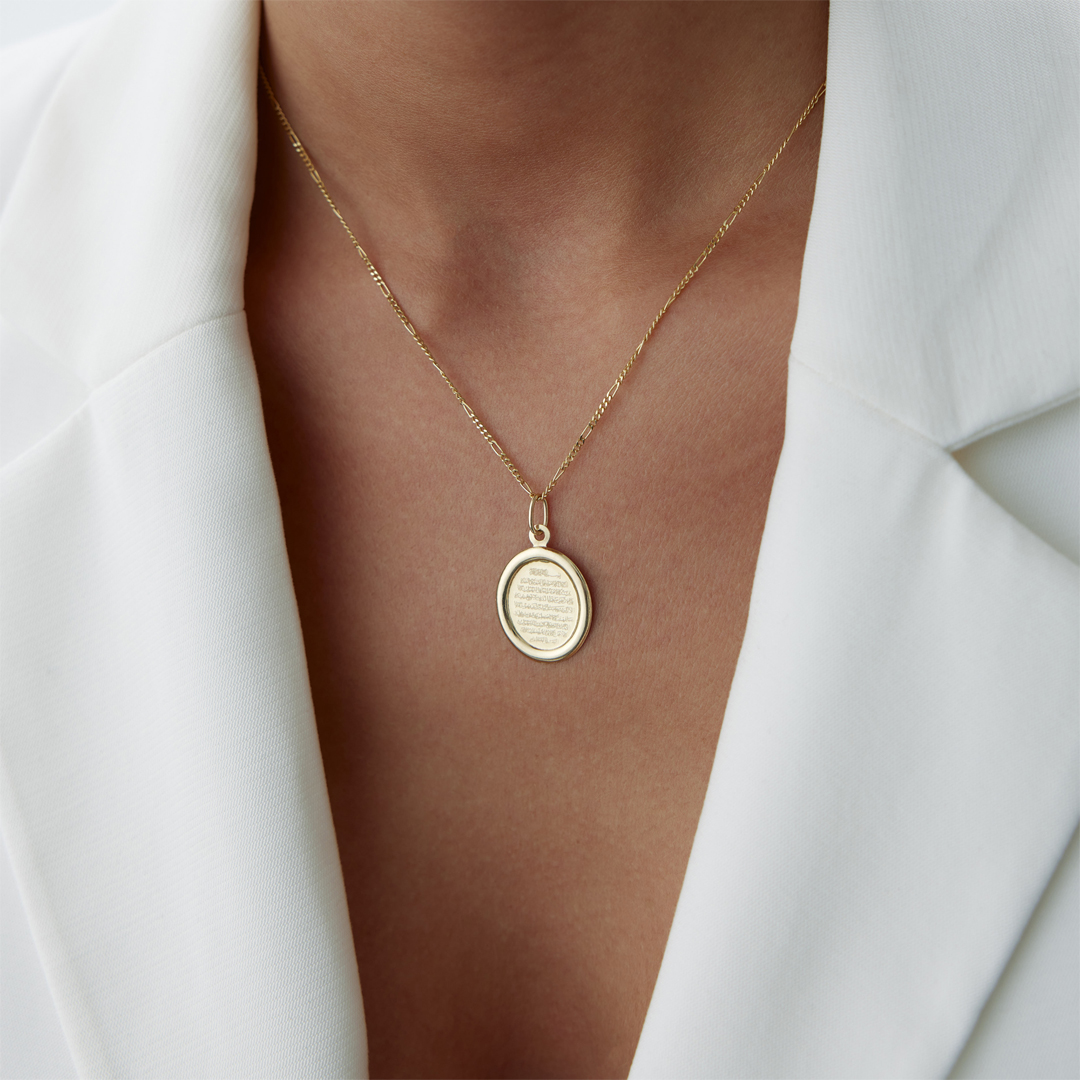 Ayetel Kürsi Yazılı Plaka Kolye - 1