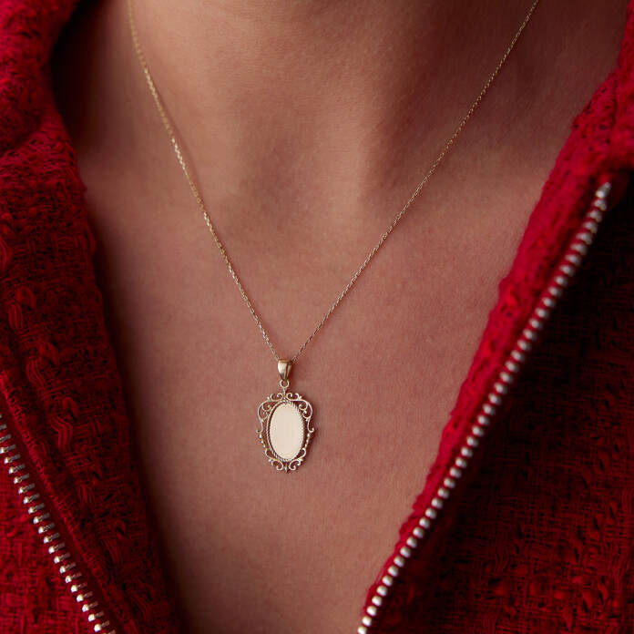 Aynalı Burgu Vintage Kolye - 1