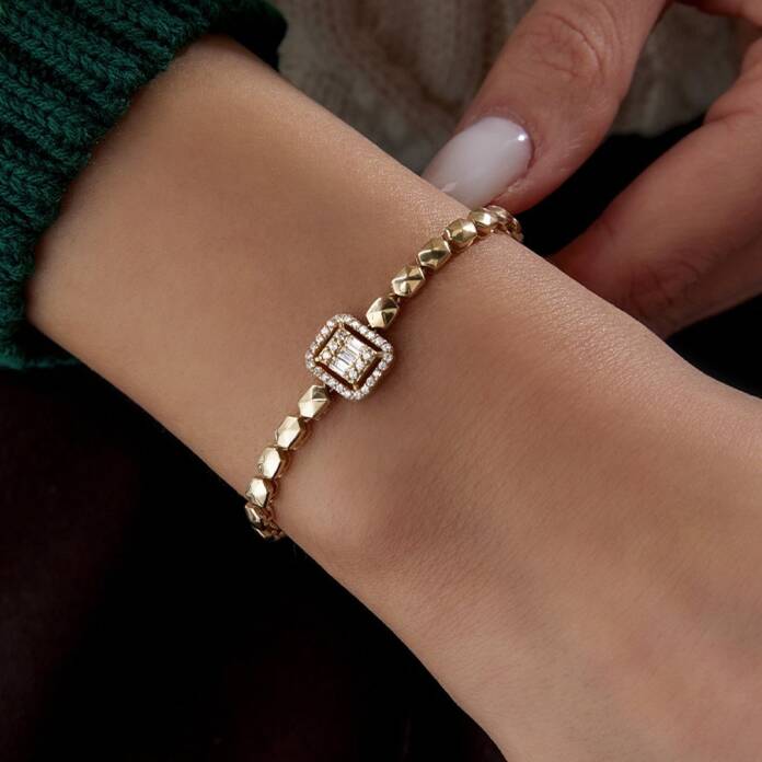 Baget Taşlı Altıgen Bileklik - 1