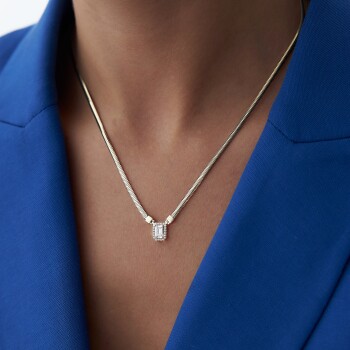 Baget Taşlı Balık Sırtı Kolye - Oğuz Konsept (1)