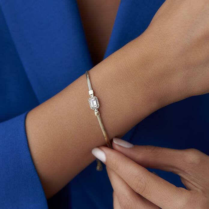 Baget Taşlı Balıksırtı Bileklik - 1