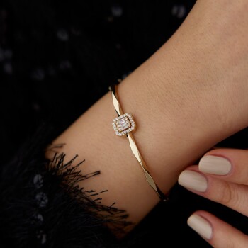 Baget Taşlı Geometrik Kelepçe - Koçak