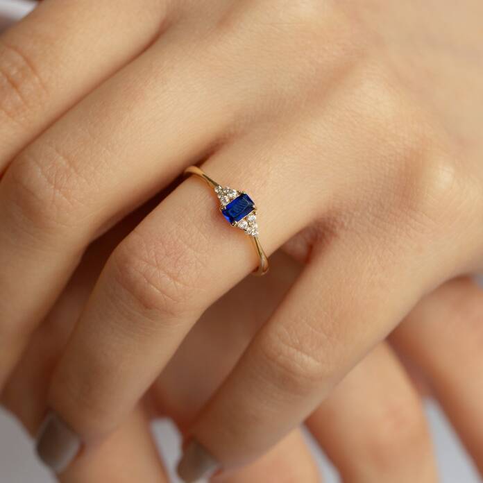 Baget Taşlı Mavi Topaz Yüzük - 3