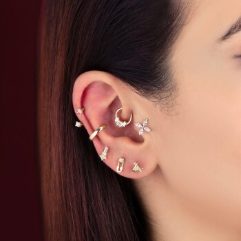 Baget Taşlı Motifli Helix Piercing - Dianora (1)