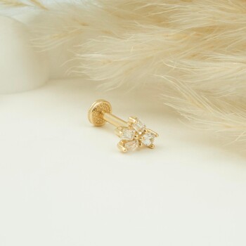 Baget Taşlı Motifli Minimal Tragus Piercing - 3