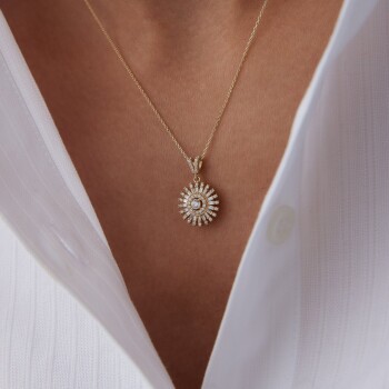 Baget Taşlı Pervane Kolye - Rayna