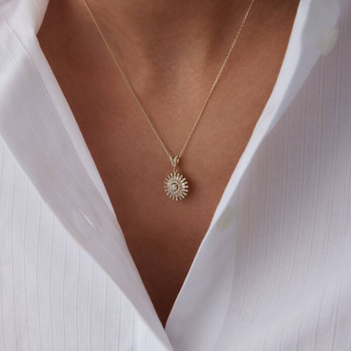 Baget Taşlı Pervane Kolye - 2