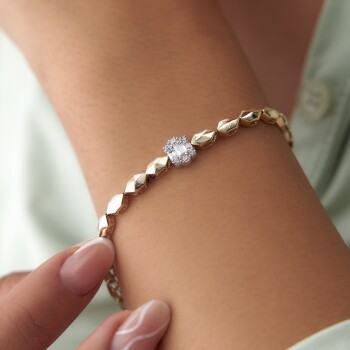 Baget Taşlı Prizma Bileklik - Garo